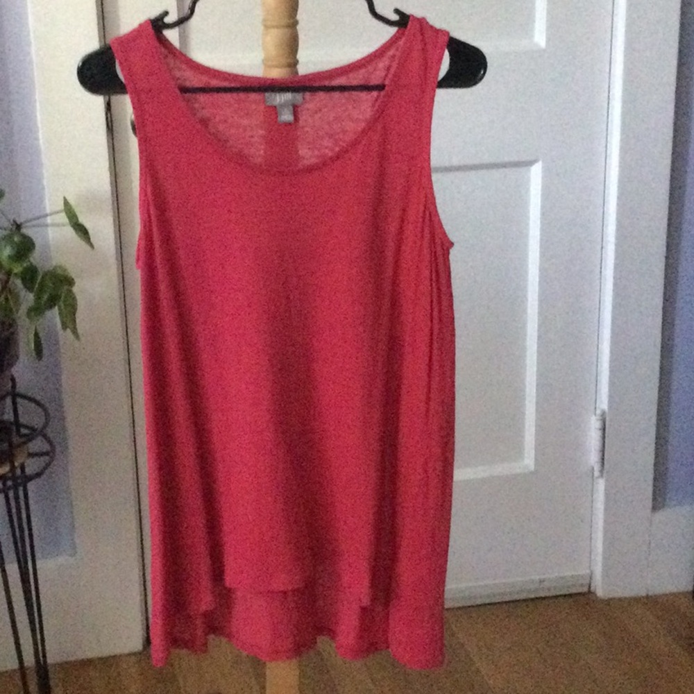J. Jill Soft Red Linen Sleeveless Tank Small